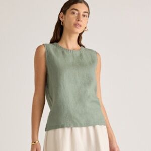 Quince 100% European Linen Tank - XS - Light Cargo - NWOT